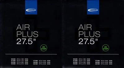 Produktbild von 2x Schwalbe Air Plus 27.5 Schlauch AV21AP Schrader Ventil Fahrrad Bicycle Tube