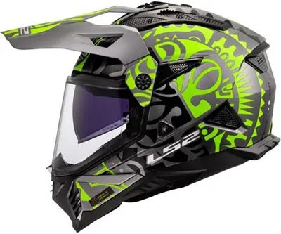 Image de Enduro Casque LS2 MX702 PIONEER II Rangi Hi-Viz Jaune Brillant Taille M