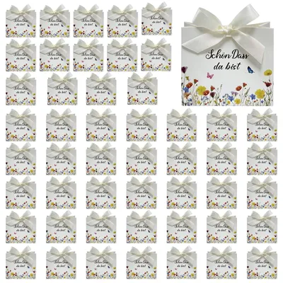 Produktbild von Set mit 50 Geschenkpapierbeuteln mit Blumenmuster