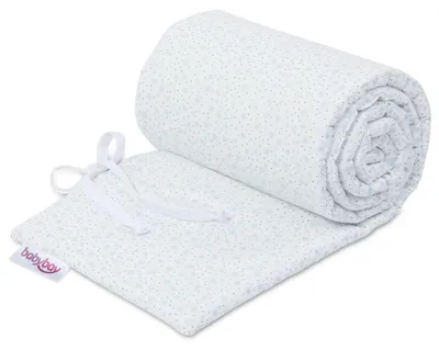 Produktbild von babybay Nestchen Organic Baumwolle passend für Modell Boxspring XXL, weiß Glitzersterne diamantblau