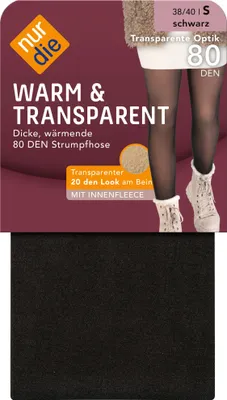Produktbild von Nur Die Strumpfhose Warm Transparent Innenfle Thermostrumpfhose 80 DEN Tights Bequem