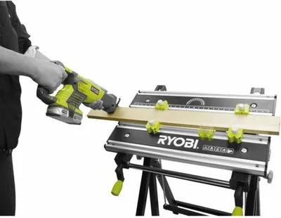 Produktbild von Ryobi RWB03, Tragbare Werkbank, Aluminium, Metall, Stahl, Schwarz, Stahl, 100 kg, 0 - 80°, 760 mm