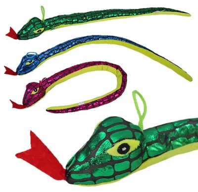 Produktbild von 3 Stück Plüsch Schlange glänzend - ca. 60 cm