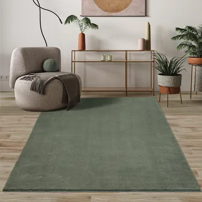 Kurzflor-Teppich, Fell-Look, 160x220 cm, waschbar, rutschfest