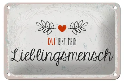 Produktbild von Blechschild Spruch Du mein Lieblingsmensch Herz 18x12cm Dekoration