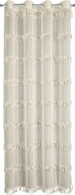 Zdjęcie produktu dla Zasłona SOTERA 140X250 cm jasnobeżowa przelotki frędzle boho