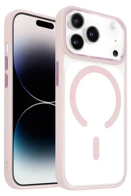Image de Coque de protection pour iPhone 17 Pro Max, compatible MagSafe, bord renforcé, couleur rose