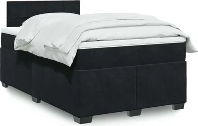 Image de Maison Exclusive - Sommier à lattes de lit avec matelas noir 120x190 cm velours