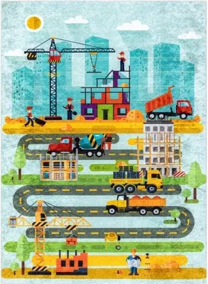 Image de Tapis pour enfant Junior 52105.801 « Construction site », 160 x 220 cm