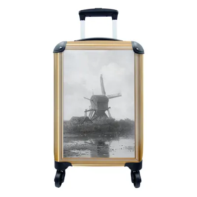 Produktbild von MuchoWow® Koffer Handgepäck Trolley Rollkoffer Kleine Reisekoffer mit 4 Rollen - Kunst - Alte Meister - Liste - Gold - Cabin Size < 55x40x23 cm & 55x40x20 cm - Fotokoffer - Kabinenkoffer - Boardgepäck - Reise-Box - Reisekoffer - Reisegepäck - Koffer mit Bild - Trolley für Kinder