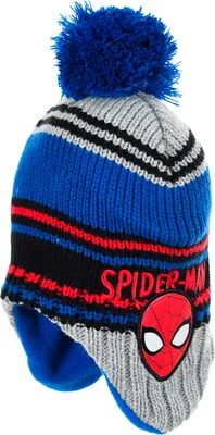 Produktbild von Spider-Man Kinder Wintermütze Spider-Man Jungen Strickmütze mit Ohrenklappen , Farbe:Grau, Größe:54