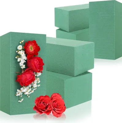 Produktbild von com-four® 6x Steckmasse für Blumengestecke - Steckschaum für Frischblumen - Floristik Steckschwamm zum Basteln, Gestecke für Hochzeit und Geburtstag