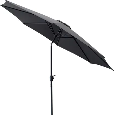 Produktbild von DEGAMO Marktschirm 300cm grau knickbar, mit Kurbel, Material Bezug 100% Polyester, Gewicht 6kg