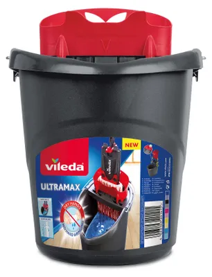 Produktbild von Vileda 4023103201415, Eimer, Schwarz, Rot, Einzeltank, 10 l, 1 Stück(e), 300 mm