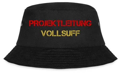 Produktbild von Spreadshirt Projektleitung Vollsuff Gruppen-Outfit Fischerhut, S/M (Caps), Schwarz