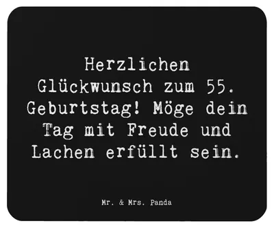 Produktbild von Mr. & Mrs. Panda Mauspad Spruch 55. Geburtstag Glückwunsch - Schwarz - Geschenk, Happy Birthday, mousematte, besondere Anlässe, computer, Alter, Herzlichen zum, Mousepad
