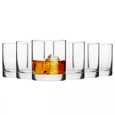 Produktbild von KROSNO Blended Whiskygläser 6er-Set 350 ml – handgemachte Glas-Gläser für Whisky & Spirituosen, elegantes Design für Tisch, Küche & stilvolles Servieren