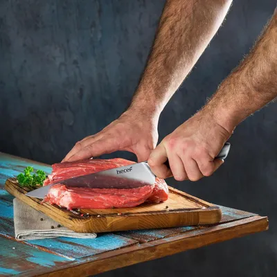 Produktbild von 5-teilige professionelle rostfreie Küchenmesserset mit 5 Messerscheiden