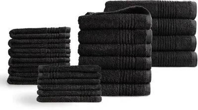 Imagen del producto de Ibenzoa® Juego completo de toallas de lujo, 22 piezas – 100% algodón, 600 gramos, 4 toallas de 70x140 cm, 6 toallas de 50x100 cm, 6 toallas de 30x50 cm, 6 toallas de 16x21 cm