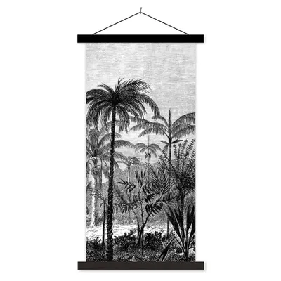 Produktbild von MuchoWow® Textilposter Design - Baum - Dschungel 40x80 cm mit schwarzem Rahmen - Wandemalerei