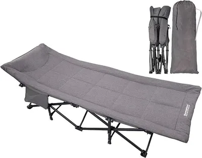 Imagen del producto de Liège: Juego de 2 camas plegables para camping y uso en exteriores, con capacidad de hasta 200 kg, aptas para uso en interiores y exteriores (una de las camas incluye almohada, ideal para invitados)