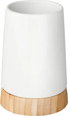 Produktbild von WENKO Zahnputz Becher Bamboo Zahnpasta Zahnbürsten Halter Bad Accessoires