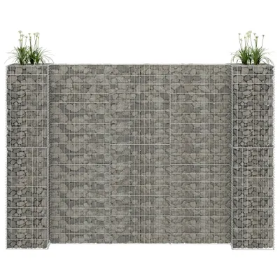 Zdjęcie produktu dla Donica Gabionowa W Kształcie H, Drut Stalowy, 260X40X180 Cm Lumarko!