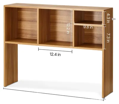 Image de Étagère de bureau, organisation en trois niveaux, construction en bois robuste, étagère en bois à un niveau