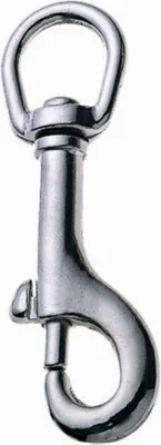 Produktbild von Schnapphaken mit Wirbel aus vernickeltem Stahl, verzinkt, 78 mm