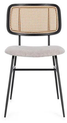 Produktbild von 2 Vintage-Küchenstühle mit Rattan-Rückenlehne Glenna Bizzotto - Natur