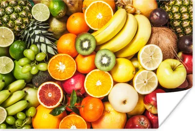Produktbild von MuchoWow® Poster Kiwi - Banane - Obst 60x40 cm - Schlafzimmerdekoration