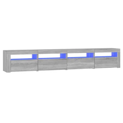 Image de vidaXL Armoire TV avec lampes LED Gris Sonoma 240x35x40 cm