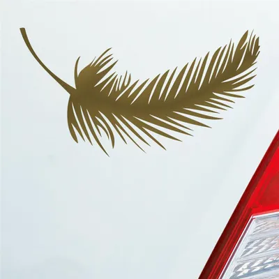 Produktbild von Auto Aufkleber Feder Federn Tuning Deko Vintage 10x5,5 cm Gold Sticker Heckscheibenaufkleber