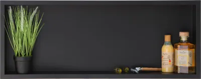 Produktbild von Balneo Wandnische WALL-BOX ONE Edelstahl Duschnische 90x30x7 cm schwarz