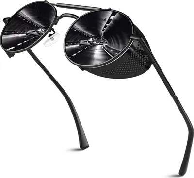 Produktbild von Sunier Sonnenbrille Herren - Polarisiert UV400 Retro Steampunk Metall Rund