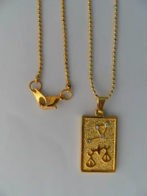 Produktbild von Kette mit Sternzeichen Anhänger: Waage, Ketten Horoskop Astrologie Tierkreiszeichen golden