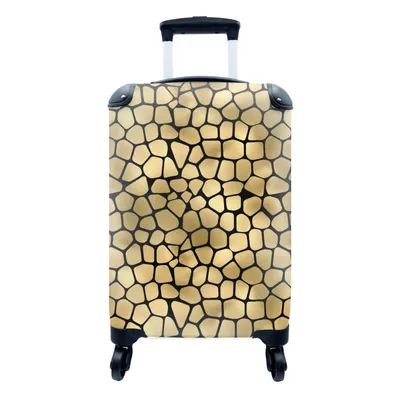 Produktbild von MuchoWow® Koffer Handgepäck Trolley Rollkoffer Kleine Reisekoffer mit 4 Rollen - Muster - Formen - Gold - Cabin Size < 55x40x23 cm & 55x40x20 cm - Fotokoffer - Kabinenkoffer - Boardgepäck - Reise-Box - Reisekoffer - Reisegepäck - Koffer mit Bild - Trolley für Kinder