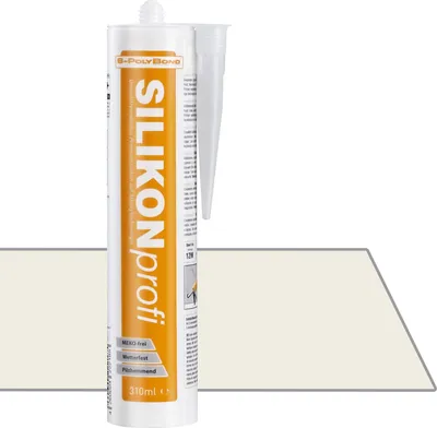 Produktbild von 1x Silikon Kartusche, S-Polybond® SILIKONprofi Reinweiß RAL 9010 | Alkoxy- Silikon 310ml Silikon Kartusche Dichtstoff für Innen-und Außen Sanitär, Küchenbereich, Bausilikon, uvm. MEKO frei