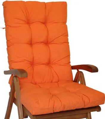 Produktbild von Polster für Gartenstuhl , Hochlehner Auflage Sylva , Gr. 120 x 50 cm , Colore Arancione (orange)