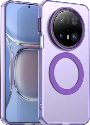 Image de Etui magnétique pour Huawei Mate 70, étui antichoc fin, mat et translucide Violet