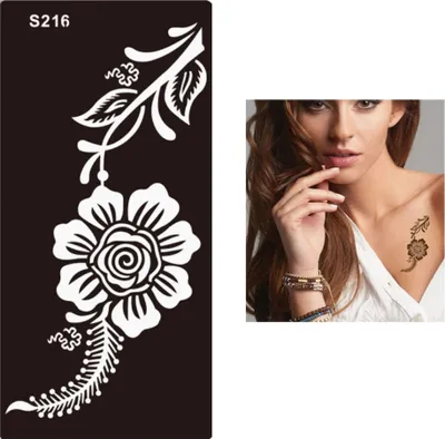 Produktbild von Henna Tattoo Schablone Airbrush Stencil Blume