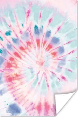 Produktbild von MuchoWow® Poster Krawattenfärbung - Blau - Rosa 60x90 cm - Wanddekoration