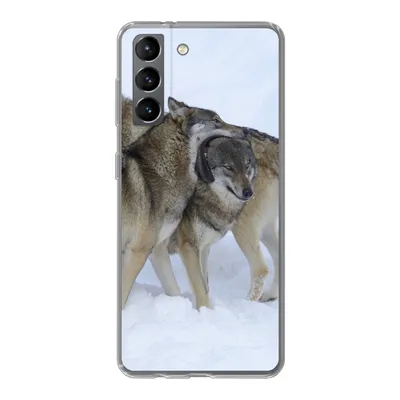 Produktbild von MuchoWow® Handyhülle Schutzhülle Hülle für Samsung Galaxy S21 Wolf - Europa - Schnee Silikon Softcase Handy Hülle - Softcase