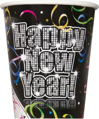 Produktbild von Pappbecher Countdown to New Years 266ml/8Stk.