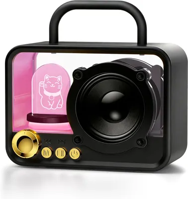 Productafbeelding van Mini Bluetooth-luidspreker met RGB-verlichting, stereo geluid en bas, Bluetooth 5.3, 8 uur batterijduur, TF- en USB-aansluiting, draagbaar, geschikt voor feesten, kantoor en buitenshuis, ideaal als cadeau