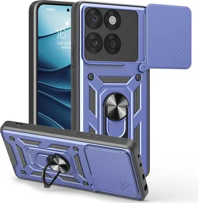 Produktbild von Motorola Edge 60 / 60 Fusion Hülle - Coverup Armor Ring Ständer Back Cover mit Kamera Schutz - Blau