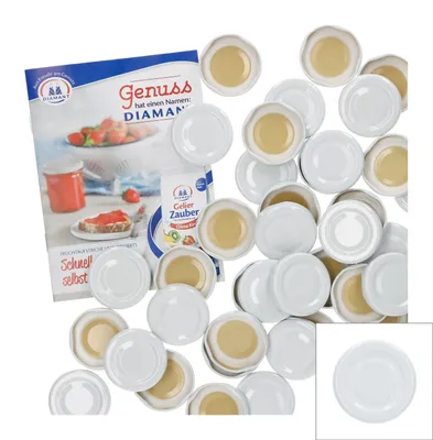 Produktbild von 50er Deckelset TO43 Weiß Deckel Sturzgläser Rundrand Einkochen Konservieren Ersatzdeckel