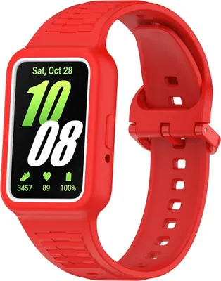 Image de Pour Samsung Galaxy Fit 3 Bracelet de montre en silicone avec boîtier intégré Bracelet de remplacement Rouge