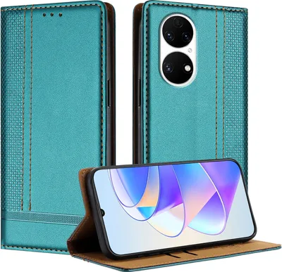 Produktbild von Handyhülle für Huawei P50 Leder Flip Klappbare Schutzhülle mit Standfunktion Grün