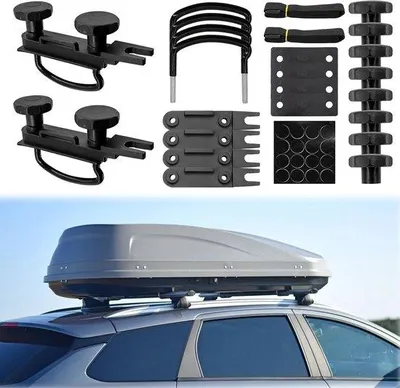Productafbeelding van Famanu montageset voor dakbox, universele bevestiging, 4-delige set – zwart